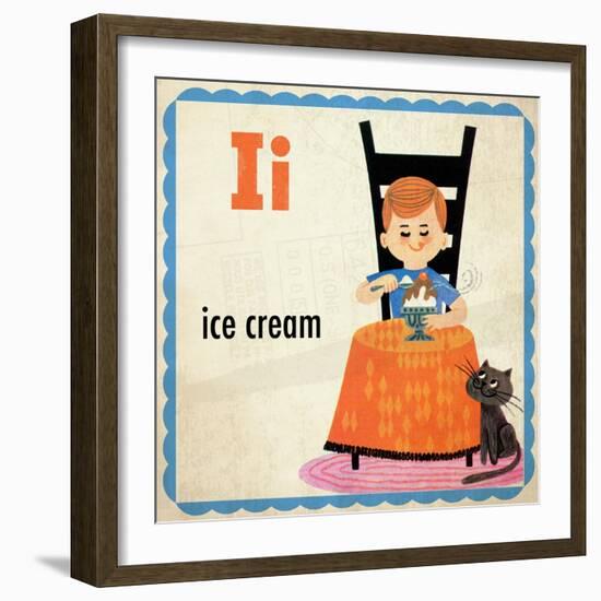 Vintage ABC- I-null-Framed Giclee Print