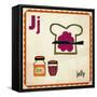 Vintage ABC- J-null-Framed Stretched Canvas