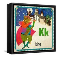 Vintage ABC- K-null-Framed Stretched Canvas