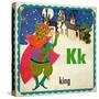 Vintage ABC- K-null-Stretched Canvas