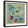 Vintage ABC- L-null-Framed Giclee Print