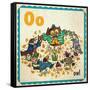 Vintage ABC- O-null-Framed Stretched Canvas
