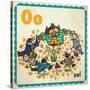 Vintage ABC- O-null-Stretched Canvas