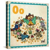 Vintage ABC- O-null-Stretched Canvas