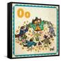 Vintage ABC- O-null-Framed Stretched Canvas