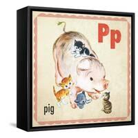 Vintage ABC- P-null-Framed Stretched Canvas