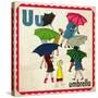 Vintage ABC- U-null-Stretched Canvas