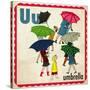 Vintage ABC- U-null-Stretched Canvas