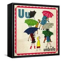 Vintage ABC- U-null-Framed Stretched Canvas