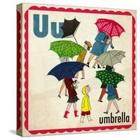 Vintage ABC- U-null-Stretched Canvas