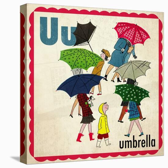 Vintage ABC- U-null-Stretched Canvas