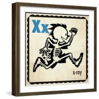 Vintage ABC- X-null-Framed Giclee Print