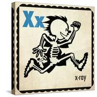 Vintage ABC- X-null-Stretched Canvas