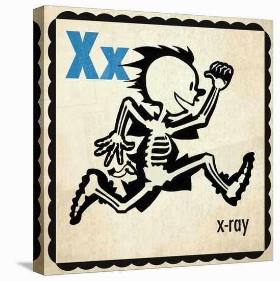 Vintage ABC- X-null-Stretched Canvas