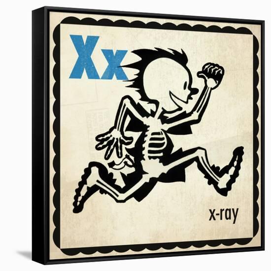 Vintage ABC- X-null-Framed Stretched Canvas