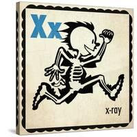 Vintage ABC- X-null-Stretched Canvas