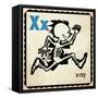 Vintage ABC- X-null-Framed Stretched Canvas