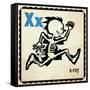 Vintage ABC- X-null-Framed Stretched Canvas