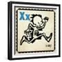 Vintage ABC- X-null-Framed Giclee Print