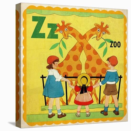 Vintage ABC- Z-null-Stretched Canvas