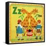 Vintage ABC- Z-null-Framed Stretched Canvas