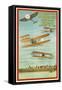 Vintage Air Show Poster-null-Framed Stretched Canvas