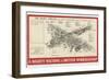 Vintage airplane blueprint-European School-Framed Giclee Print