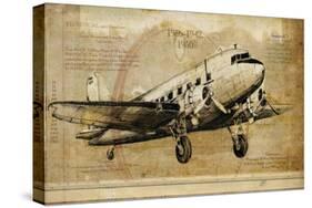Vintage Airplane II-Sidney Paul & Co.-Stretched Canvas
