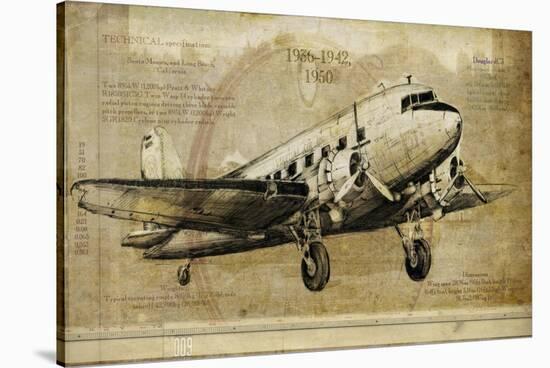 Vintage Airplane-Sidney Paul & Co.-Stretched Canvas