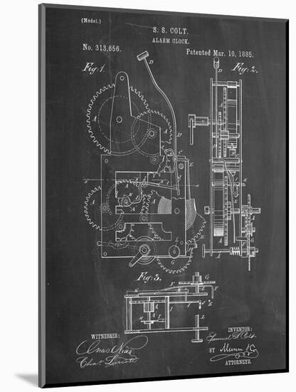 Vintage Alarm Clock Patent 1885-null-Mounted Art Print