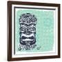 Vintage Aloha Tiki Illustration-transiastock-Framed Art Print