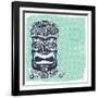 Vintage Aloha Tiki Illustration-transiastock-Framed Art Print