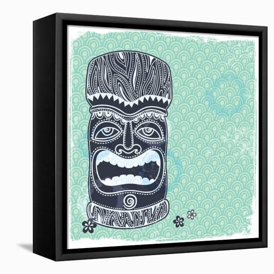 Vintage Aloha Tiki Illustration-transiastock-Framed Stretched Canvas