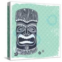 Vintage Aloha Tiki Illustration-transiastock-Stretched Canvas