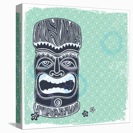 Vintage Aloha Tiki Illustration-transiastock-Stretched Canvas