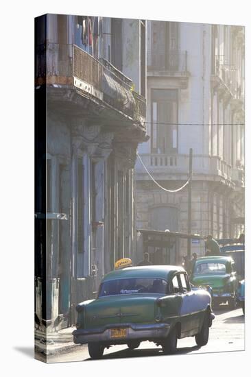 Vintage American Car Taxi on Avenue Colon During Morning Rush Hour Soon after Sunrise-Lee Frost-Stretched Canvas