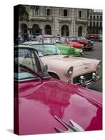 Vintage American Cars, Havana, Cuba, West Indies, Caribbean, Central America-Yadid Levy-Stretched Canvas