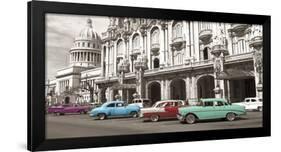 Vintage American cars in Havana, Cuba-null-Framed Art Print