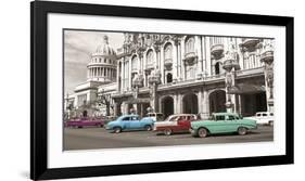 Vintage American cars in Havana, Cuba-null-Framed Art Print