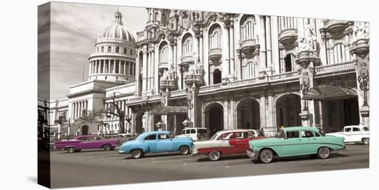 Vintage American cars in Havana, Cuba-null-Stretched Canvas