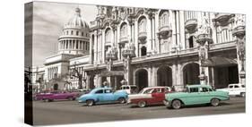 Vintage American cars in Havana, Cuba-null-Stretched Canvas