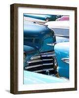 Vintage American Cars Parked on a Street in Havana Centro-Lee Frost-Framed Photographic Print