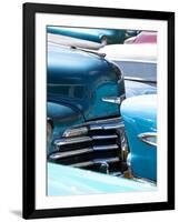 Vintage American Cars Parked on a Street in Havana Centro-Lee Frost-Framed Photographic Print