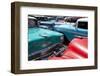 Vintage American Cars Parked on a Street in Havana Centro-Lee Frost-Framed Photographic Print