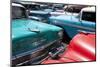 Vintage American Cars Parked on a Street in Havana Centro-Lee Frost-Mounted Photographic Print