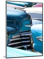 Vintage American Cars Parked on a Street in Havana Centro-Lee Frost-Mounted Photographic Print