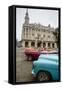 Vintage American Cars Parked Outside the Gran Teatro (Grand Theater), Havana, Cuba-Yadid Levy-Framed Stretched Canvas