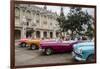 Vintage American Cars Parking Outside the Gran Teatro (Grand Theater), Havana, Cuba-Yadid Levy-Framed Photographic Print