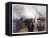 Vintage American Civil War Print of the Battle of Cherbourg-Stocktrek Images-Framed Stretched Canvas