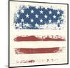 Vintage American Flag Detail-null-Mounted Art Print